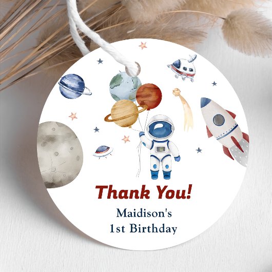 Astronaut Outer Space Geburtstagsparty Geschenkanhänger