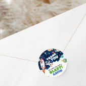 Astronaut Outer Space Geburtstagsparty Runder Aufkleber