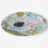 Astronaut Outer Space Geburtstagsparty Thema Pappteller (Schrägansicht)