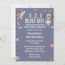 Astronaut Outer Space Girl Birthday