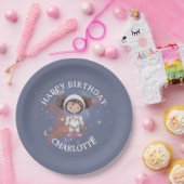 Astronaut Outer Space Girl Birthday Pappteller (Party)