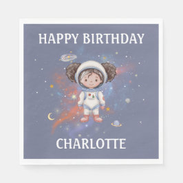 Astronaut Outer Space Girl Birthday Serviette