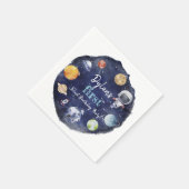 Astronaut Outer Space Junge 1. Geburtstag Party Serviette (Ecke)