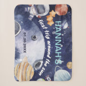 Astronaut Outer Space Junge 1. Geburtstag Party Sherpadecke (Vorderseite)