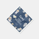 Astronaut Outer Space Safari Geburtstag Napkins Serviette (Ecke)