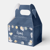 Astronaut Outer Space Safari Wild One Birthday Geschenkschachtel (Rückseite)