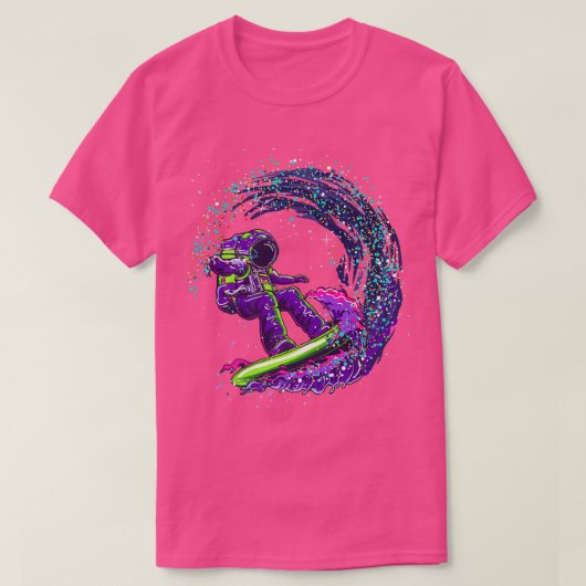 Astronaut Outer Space Surfer Cool T-Shirt (Design vorne)