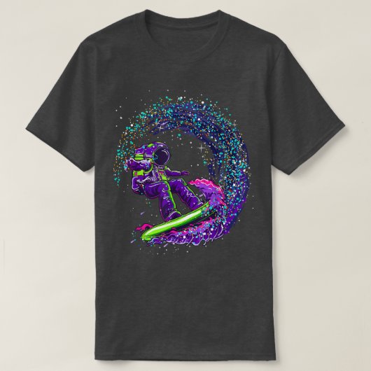 Astronaut Outer Space Surfer Cooler T - Shirt (Design vorne)