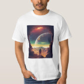 Astronaut Outer Space Travel Moon Earth T-Shirt (Vorderseite)