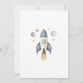 Astronaut Outerspace Rocket 3. Geburtstag Einladung (Rückseite)
