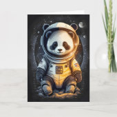 Astronaut Panda Bären Illustration Karte (Vorderseite)