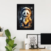 Astronaut Panda Bären Illustration Poster (Heimbüro)