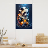 Astronaut Panda Bären Illustration Poster (Küche)