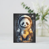 Astronaut Panda Bären Illustration Postkarte (Stehend Vorderseite)