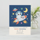 Astronaut Panda Einladung (Stehend Vorderseite)