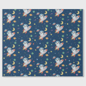 Astronaut Panda Geschenkpapier (Flach)