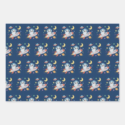 Astronaut Panda Geschenkpapier Set (Vorderseite 3)