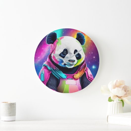Astronaut Panda Große Wanduhr (Zuhause)