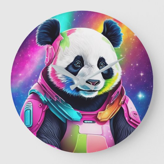 Astronaut Panda Große Wanduhr (Vorderseite)