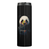 Astronaut Panda mit Neonfarbspritzer  Thermosbecher (Rückseite)
