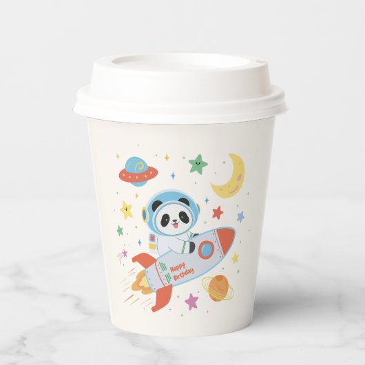 Astronaut Panda Pappbecher (Vorderseite)