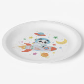 Astronaut Panda Pappteller (Schrägansicht)