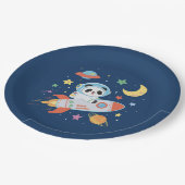 Astronaut Panda Pappteller (Schrägansicht)