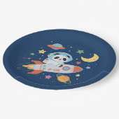 Astronaut Panda Pappteller (Schrägansicht)
