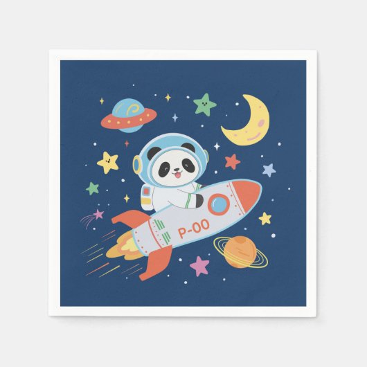 Astronaut Panda Serviette (Vorderseite)