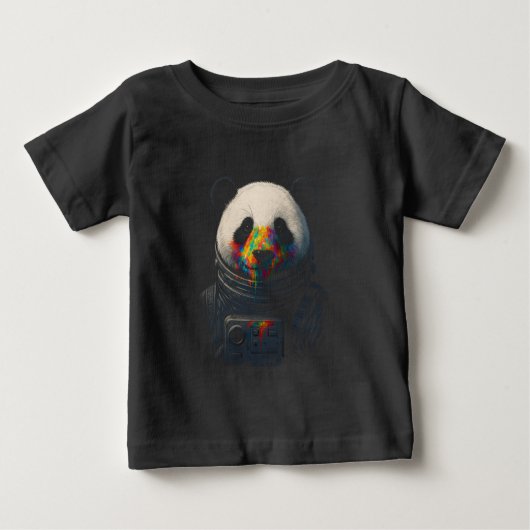 Astronaut Panda with Neon Paint Splash  Baby T-shirt (Vorderseite)