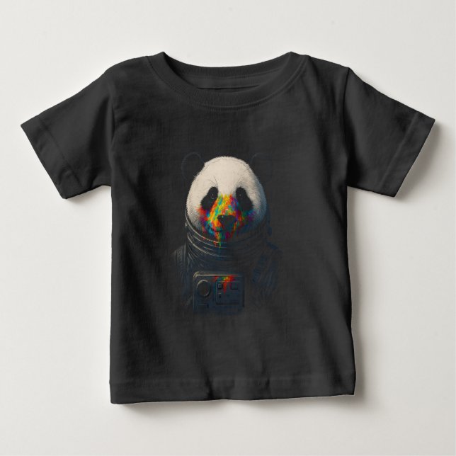Astronaut Panda with Neon Paint Splash  Baby T-shirt (Vorderseite)