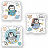 Astronaut Penguin Adventure Sticker - Niedlich Spa (Vorderseite)