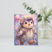 Astronaut Penguin Postkarte (Stehend Vorderseite)