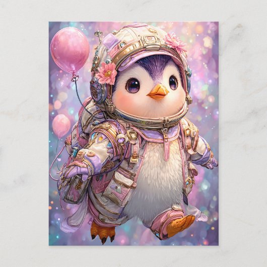 Astronaut Penguin Postkarte (Vorderseite)