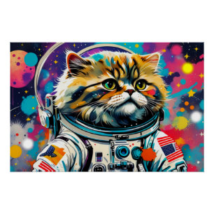 ASTRONAUT PERSIAN CAT POSTER