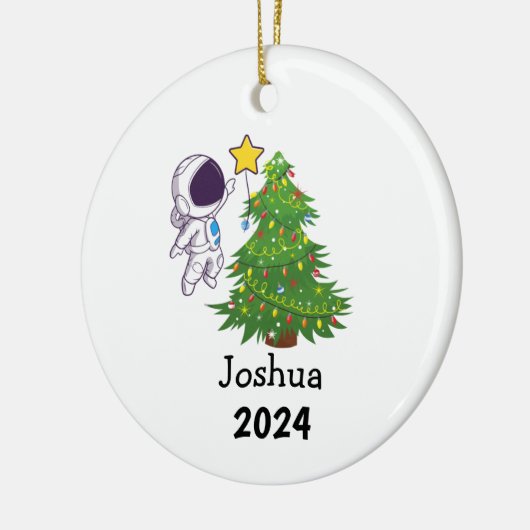 Astronaut Personalisiert Weihnachten Keramik Ornament (Links)