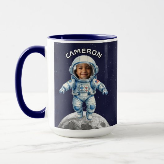 Astronaut Photo Outer Space Moon Kids Tasse (Links)