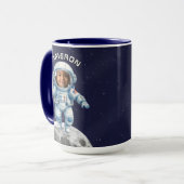 Astronaut Photo Outer Space Moon Kids Tasse (Vorderseite Links)