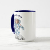 Astronaut Photo Outer Space Moon Kids Tasse (Vorderseite Links)