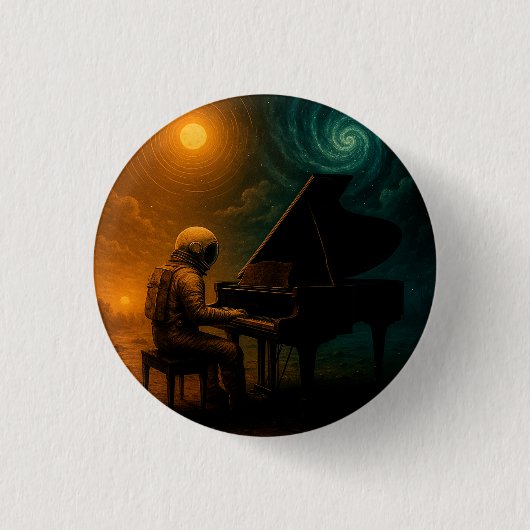 Astronaut Piano in Split Realität - Surreal Button (Vorderseite)