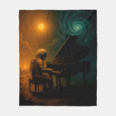 Astronaut Piano in Split Realität - Surreal Fleecedecke (Vorderseite)