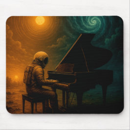 Astronaut Piano in Split Realität - Surreal Mousepad