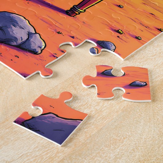 Astronaut Piano Moon Cartoon Space Puzzle (Seite)