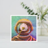 Astronaut Picking Daisis - Mini Print (Stehend Vorderseite)