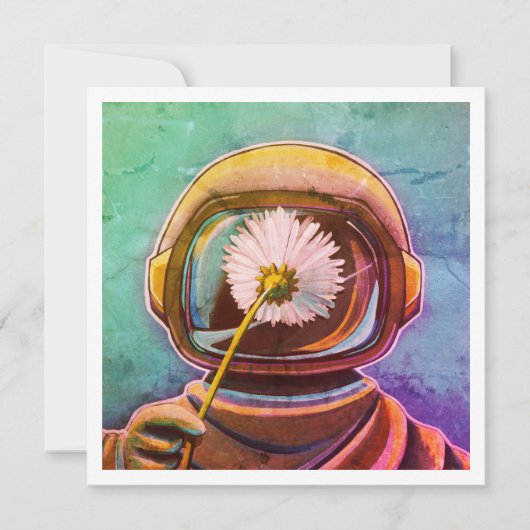 Astronaut Picking Daisis - Mini Print (Vorderseite)