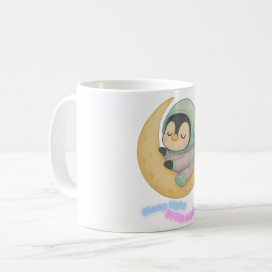 Astronaut Pinguin Keramik Tasse (Vorderseite Links)