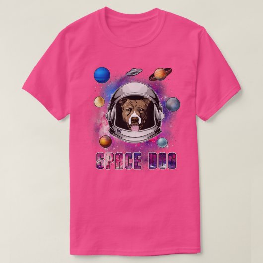 Astronaut Pit Bull Dog In Space Galay Funny Dog Lo T-Shirt (Design vorne)