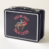 Astronaut Pizza Funny Metall Brotdose (Rückseite)