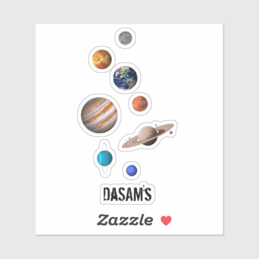 ASTRONAUT_PLANET AUFKLEBER (Blatt)