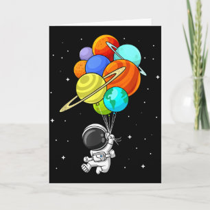 Astronaut Planet Ballons Sonnensystem Weltraum Kin Karte
